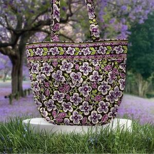 Vera Bradley Plum Petals Tote Bag Like New